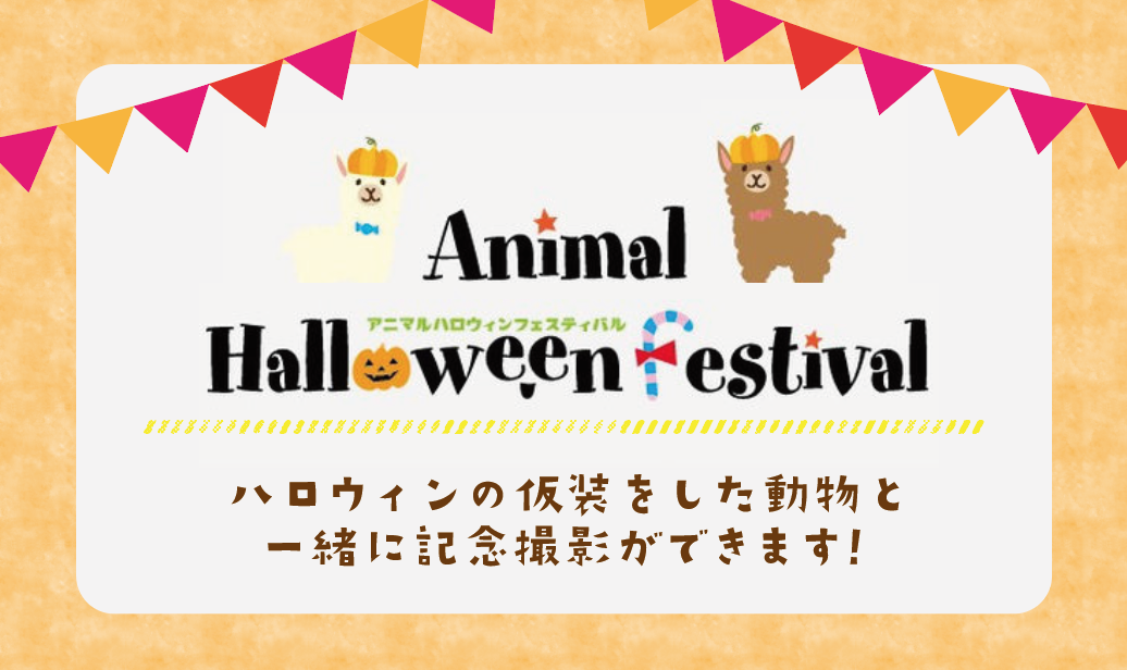 仮装した動物と一緒に記念写真 アニマルハロウィン撮影会 開催 株式会社ワールドインテック パークマネジメント事業